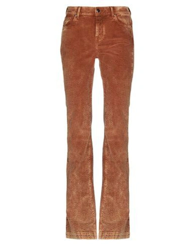 Shop Jacob Cohёn Woman Pants Brown Size 34 Cotton, Elastane