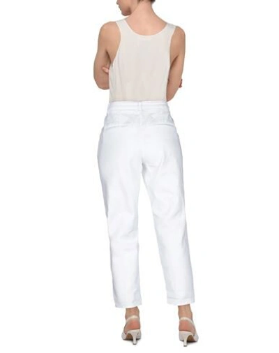 Shop Manila Grace Woman Pants White Size 4 Cotton, Elastane