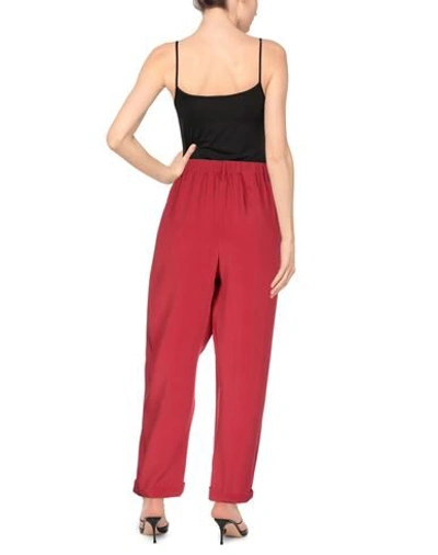 Shop Alberta Ferretti Woman Pants Brick Red Size 10 Acetate, Silk, Elastane
