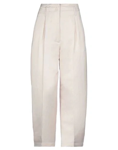 Shop Semicouture Woman Pants Beige Size 6 Viscose, Linen, Acetate