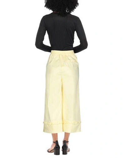Shop Semicouture Woman Pants Light Yellow Size 8 Cotton, Polyamide, Elastane