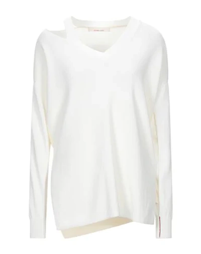 Shop Liviana Conti Woman Sweater White Size 6 Cotton, Viscose, Elastane