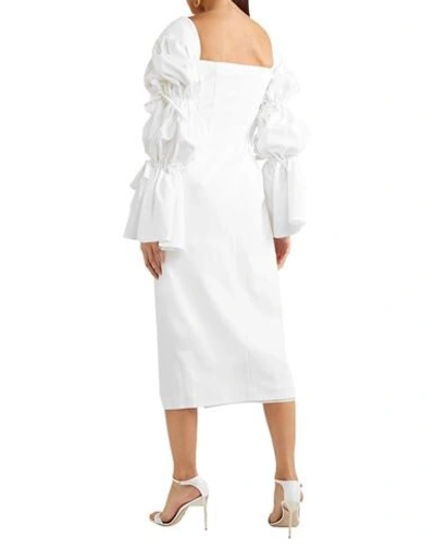 Shop Sara Battaglia Midi Dresses In White