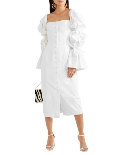 Shop Sara Battaglia Midi Dresses In White