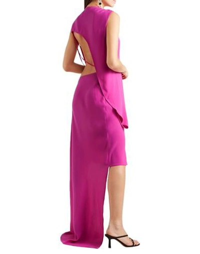 Shop Esteban Cortazar Woman Midi Dress Fuchsia Size 4 Polyester In Pink