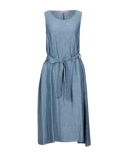 Shop Paola Prata Woman Midi Dress Slate Blue Size 4 Linen