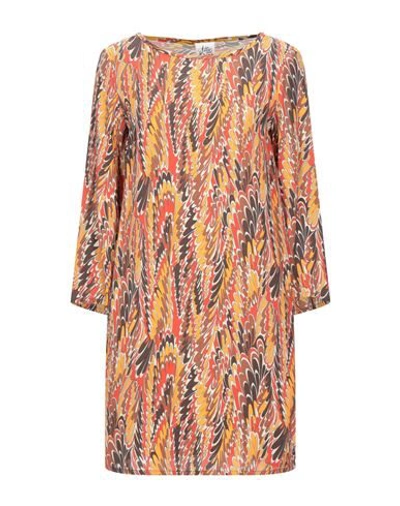 Shop Attic And Barn Woman Short Dress Apricot Size 10 Viscose In Orange