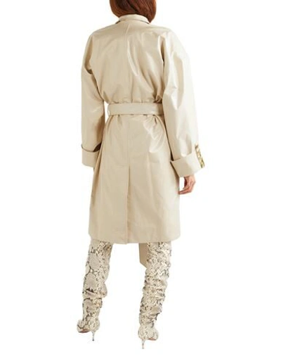 Shop Alexandre Vauthier Woman Overcoat & Trench Coat Ivory Size 2 Lambskin In White