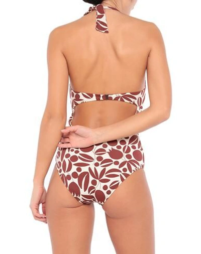 Shop Siyu One-piece Swimsuits In Cocoa