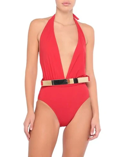 Shop Moeva Woman One-piece Swimsuit Red Size 4 Polyamide, Elastane