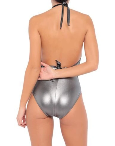 Shop Moeva Woman One-piece Swimsuit Lead Size 4 Polyamide, Elastane In Grey