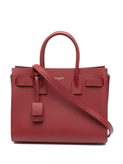 Shop Saint Laurent Medium Sac De Jour Tote Bag In Red
