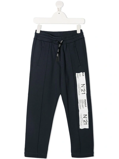 Shop N°21 Logo-patch Joggers In Blue