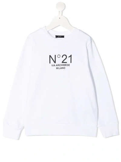 Shop N°21 Logo-printed Sweatshirt In White