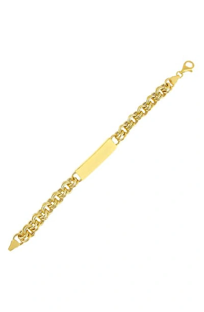 Shop Adinas Jewels Bar Chain Link Bracelet In Gold