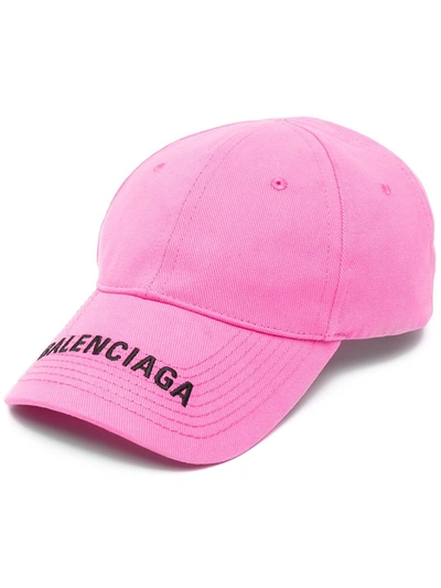 Shop Balenciaga Baseball Cap In Pink & Purple