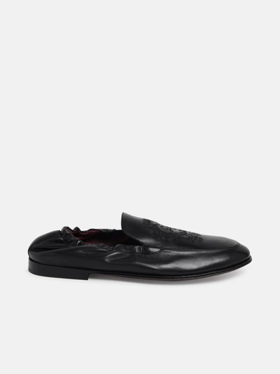 Shop Dolce & Gabbana Ciabatte Plume Logo In Black