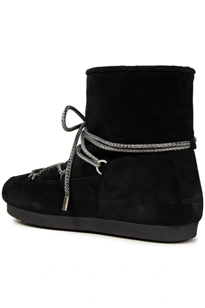 Shop Moon Boot Far Side Lace-up Suede Snow Boots In Black
