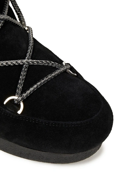 Shop Moon Boot Far Side Lace-up Suede Snow Boots In Black