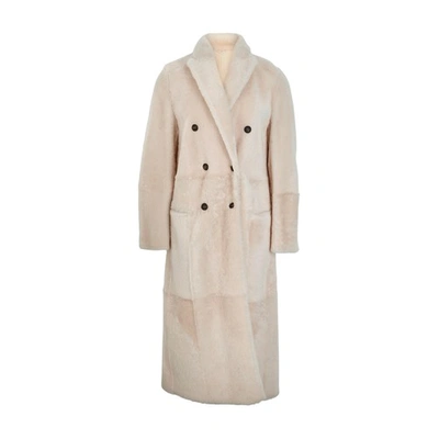 Shop Brunello Cucinelli Shearling Coat In White