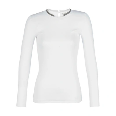 Shop Brunello Cucinelli Ribbed Jersey T-shirt In White
