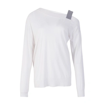 Shop Brunello Cucinelli Cashmere And Silk Sweater In White