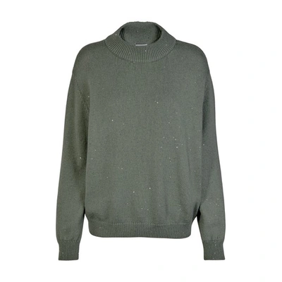 Shop Brunello Cucinelli Cashmere And Silk Sweater In Mint Green