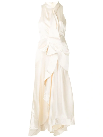 Shop Acler Millbank Draped Sleeveless Dress In White