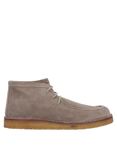 Shop Lerews Man Ankle Boots Khaki Size 10 Soft Leather In Beige