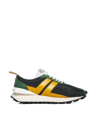 Shop Lanvin Sneakers In Dark Green Yellow