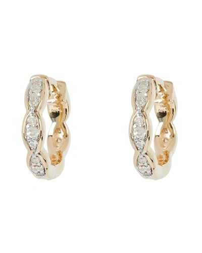 Shop Adina Reyter Pavé Marquis Huggie Hoop Earrings In Gold