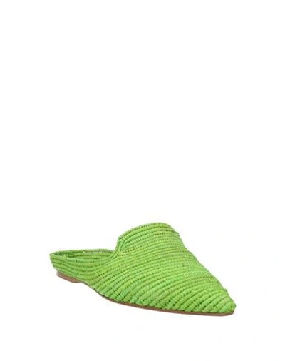 Patrizia Pepe Woman Mules & Clogs Light Green Size 6 Natural Raffia In Green