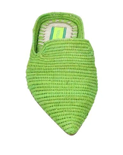 Patrizia Pepe Woman Mules & Clogs Light Green Size 6 Natural Raffia In Green