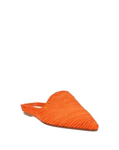 Patrizia Pepe Woman Mules & Clogs Orange Size 7 Natural Raffia In Orange