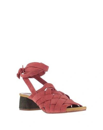 Shop Maliparmi Malìparmi Woman Sandals Brick Red Size 7 Soft Leather