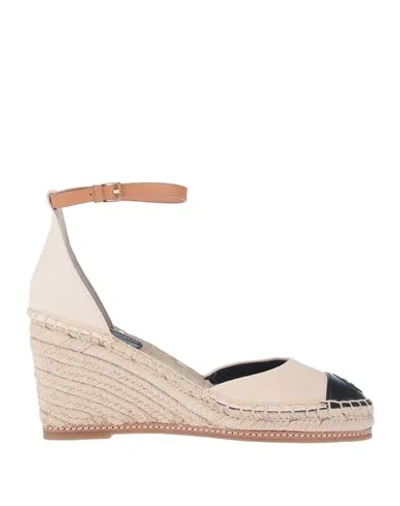 Shop Tory Burch Woman Espadrilles Beige Size 11 Soft Leather, Textile Fibers