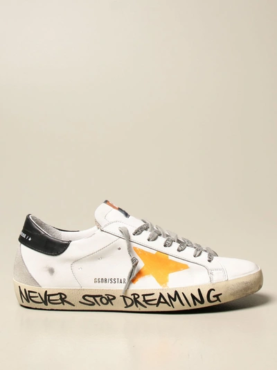 Shop Golden Goose Sneakers In Leather In White