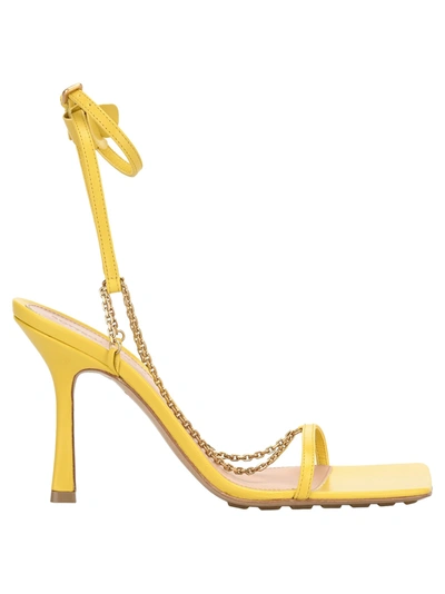 Shop Bottega Veneta Stretch Sandals In Buttercup Yellow