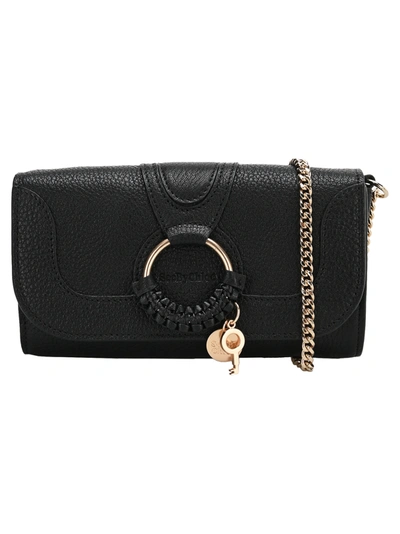 Shop See By Chloé See By Chloe Hana Chain Wallet In Black