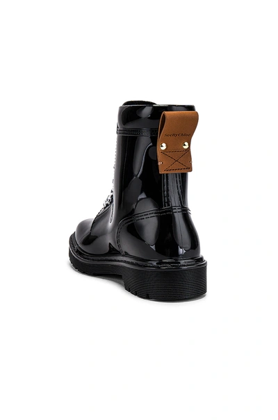 Shop See By Chloé Florrie Lace Up Rain Boots In Nero