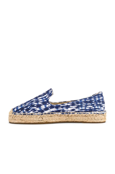 Shop Soludos Shibori Platform Espadrille In Blue