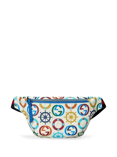 Shop Gucci Gg Sea Print Belt Bag In White