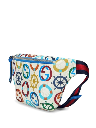 Shop Gucci Gg Sea Print Belt Bag In White