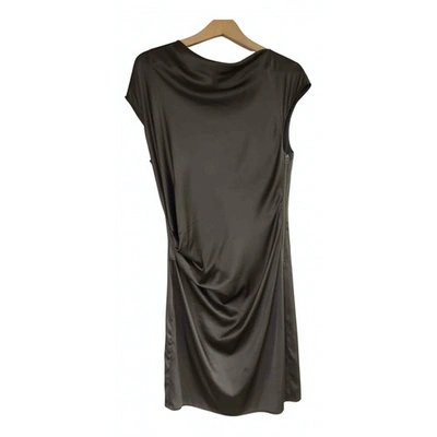 Pre-owned Helmut Lang Silk Mid-length Dress In Brown