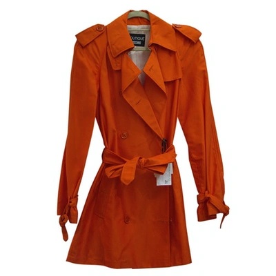 Pre-owned Moschino Trench Coat In Orange