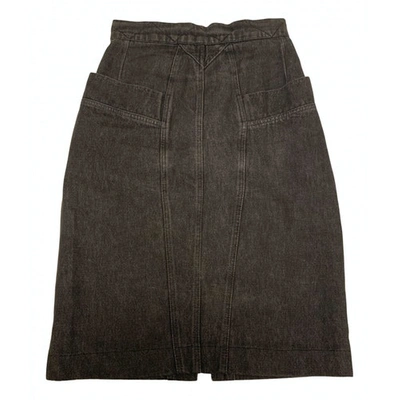 Pre-owned Fendi Anthracite Denim - Jeans Skirt