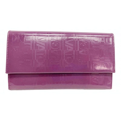 Pre-owned Ferragamo Patent Leather Wallet In Purple