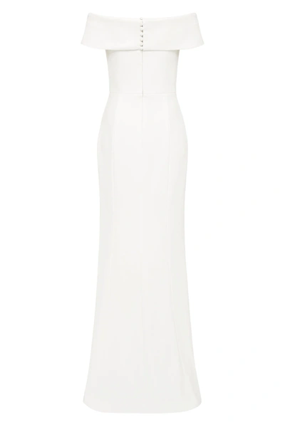 Rebecca Vallance Antoinette Off-shoulder Jacquard Maxi Dress In Ivory