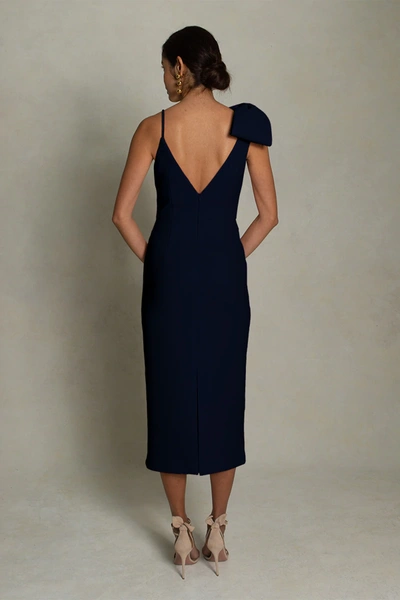 Shop Rebecca Vallance Amore Strap Midi Dress Navy