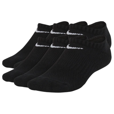 Shop Nike Boys  6 Pack Cushioned No-show Socks In Black/white